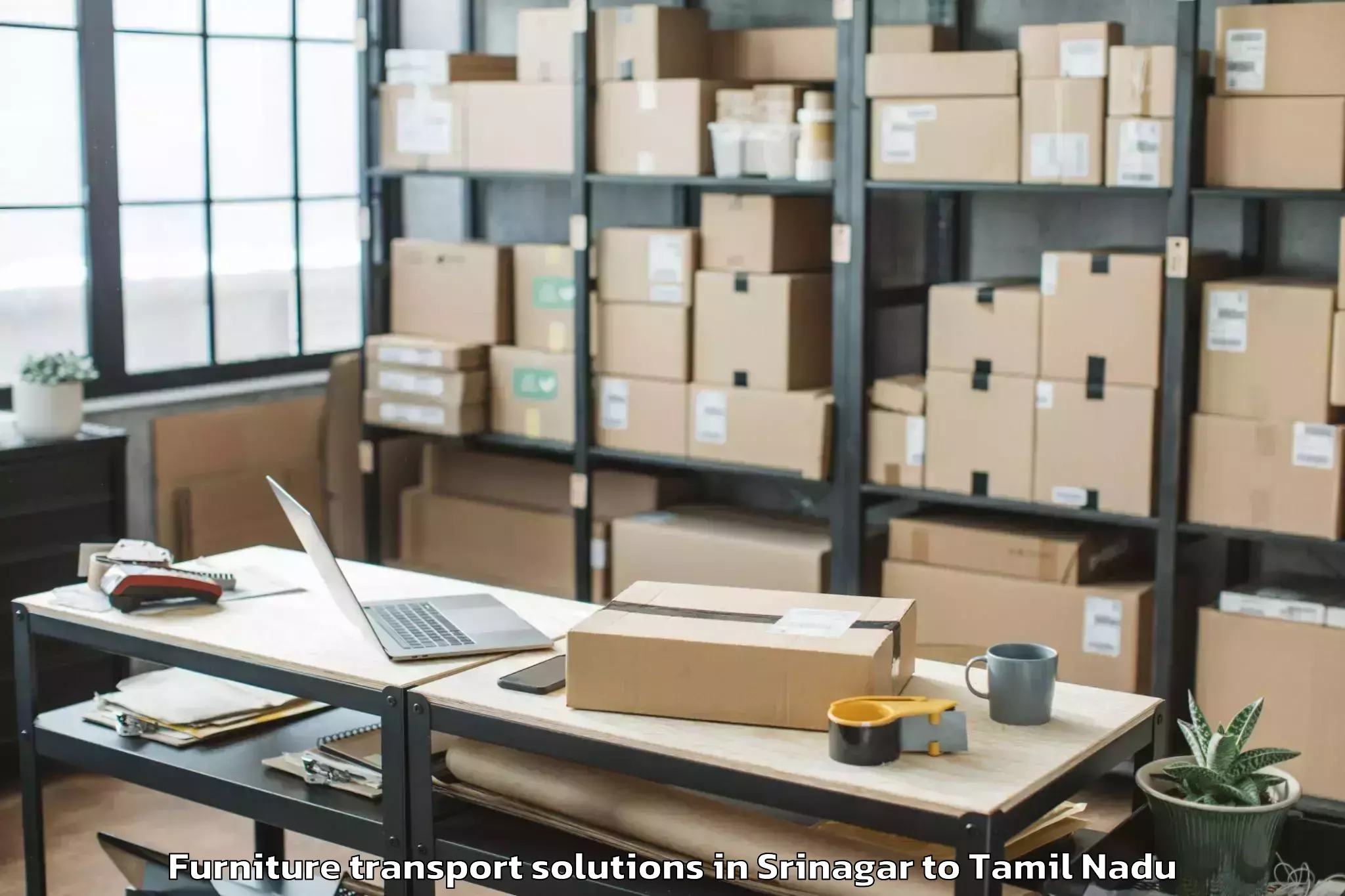 Book Srinagar to Tharangambadi Furniture Transport Solutions Online